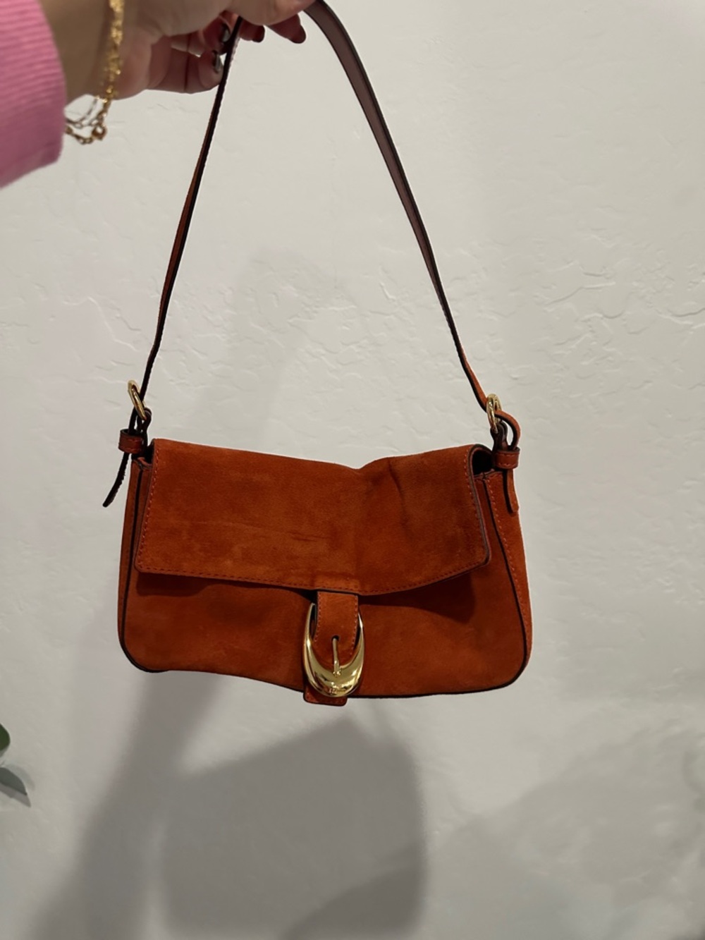Staud orange/auburn Suede Shoulder Bag - Picture 6 of 7